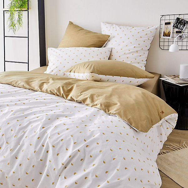 Housse de couette 240x220 cm percale coton ALEX marron Moka