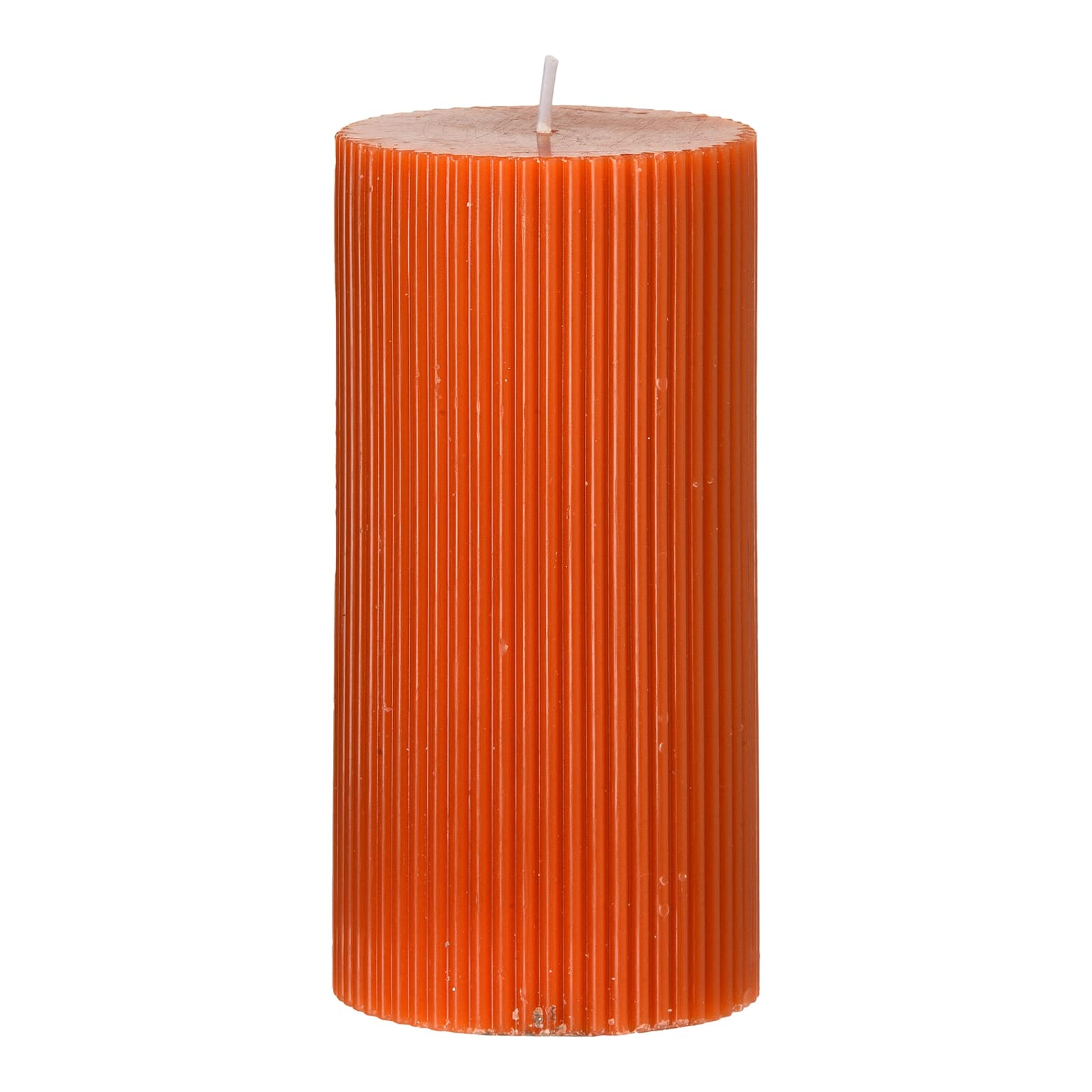 Stumpenkerze Rille Rot, ⌀ 7 cm, H 140 mm