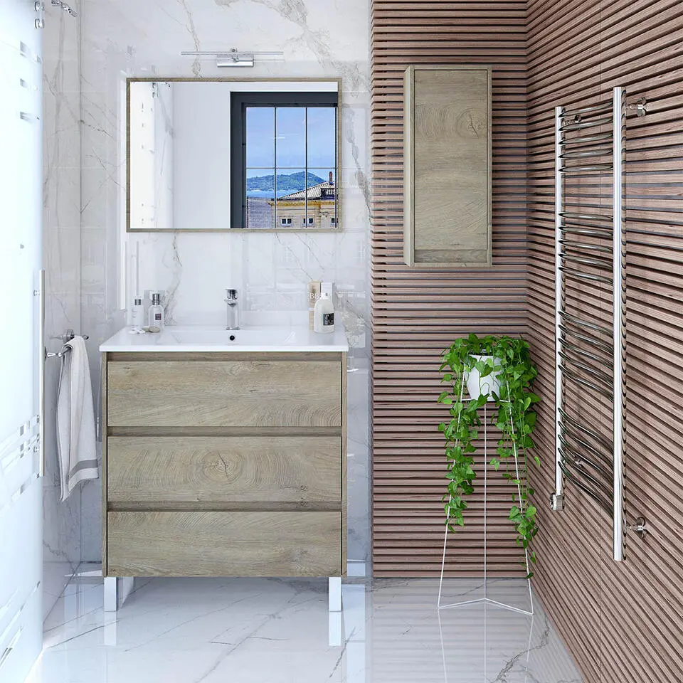 Calicosy - Opbergkolom voor de badkamer - Wit - 26x30x74 cm