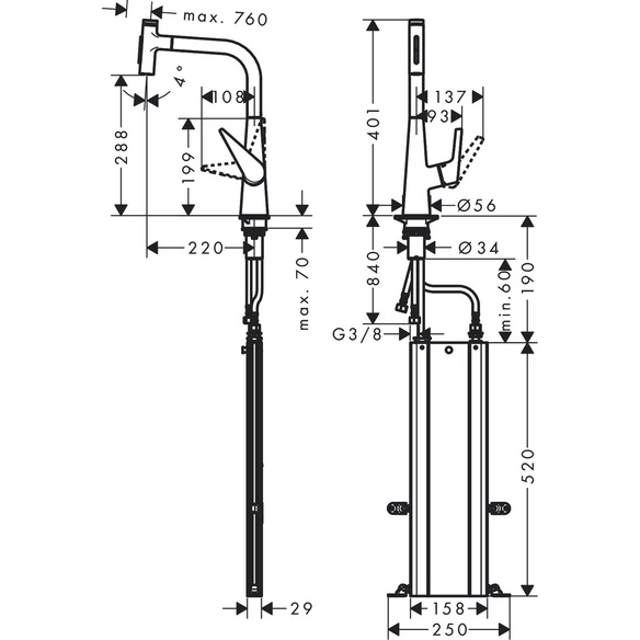 Waschtisch-Einhebelmischer »Talis Select M51«, SPTM 300, T: 300 mm, chrom