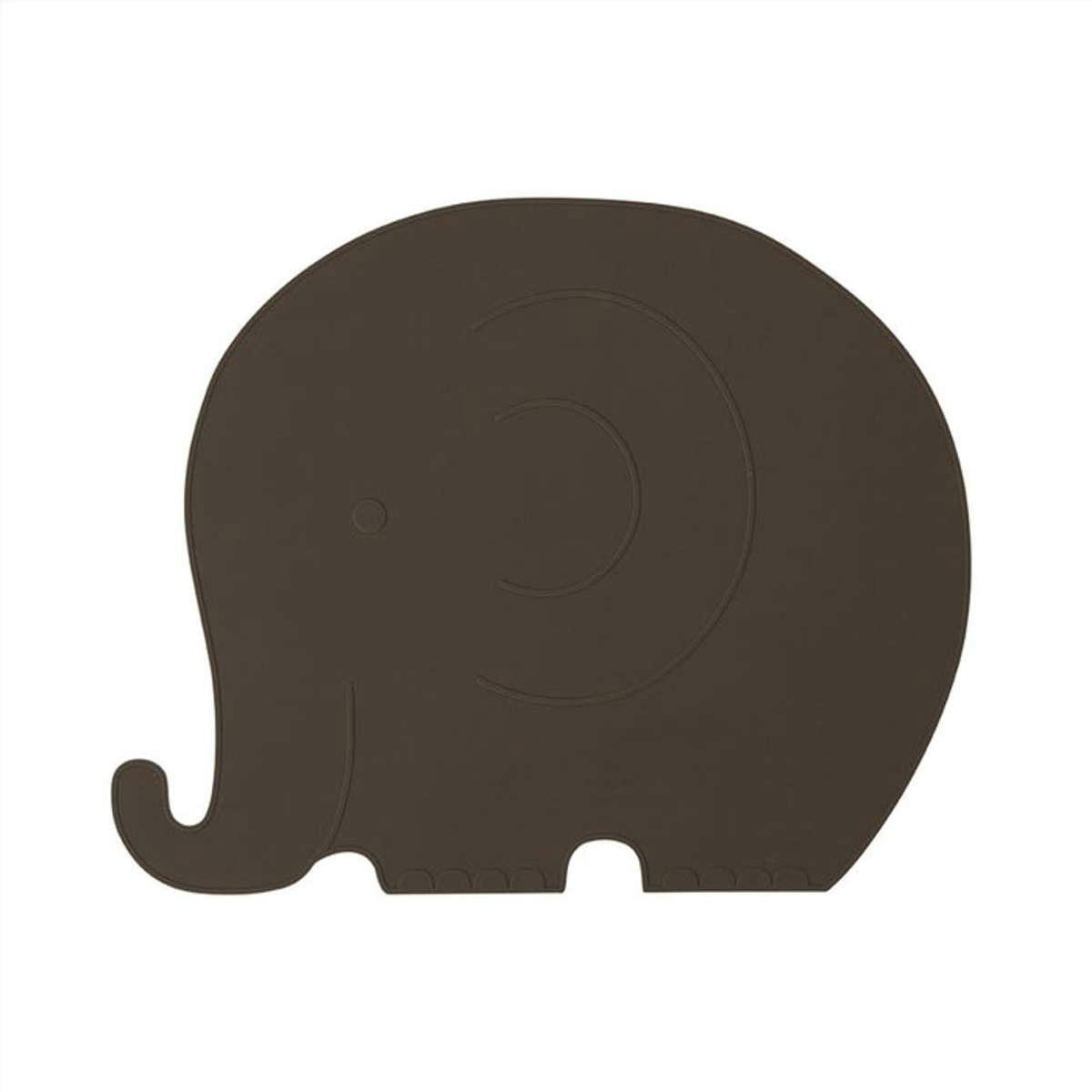ELEPHANT - Sets de table noir en silicone H0,2x41x33cm
