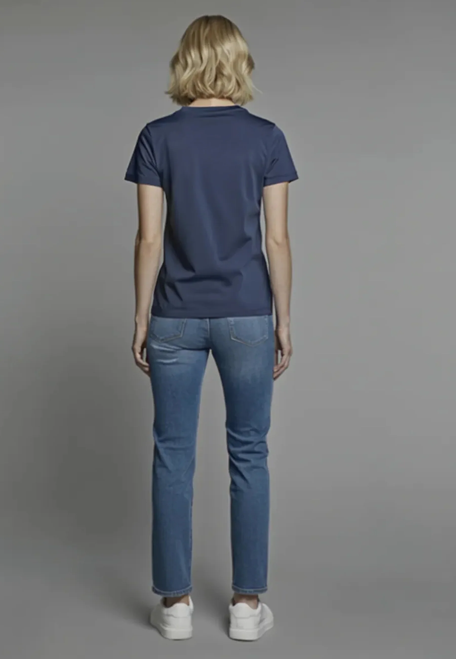 T-shirt manches courtes slim bleu marine coton stretch JASIC