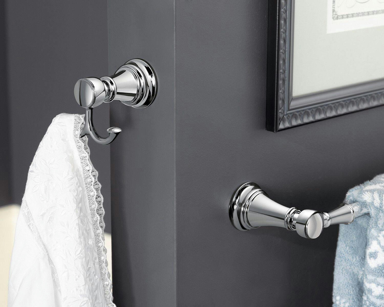 Moen Weymouth Double Robe Hook, Polished Nickel