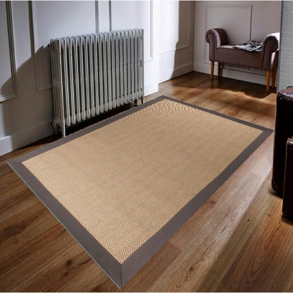 WEAVE - Tapis de salon fait main en Jute Beige 200x290 cm