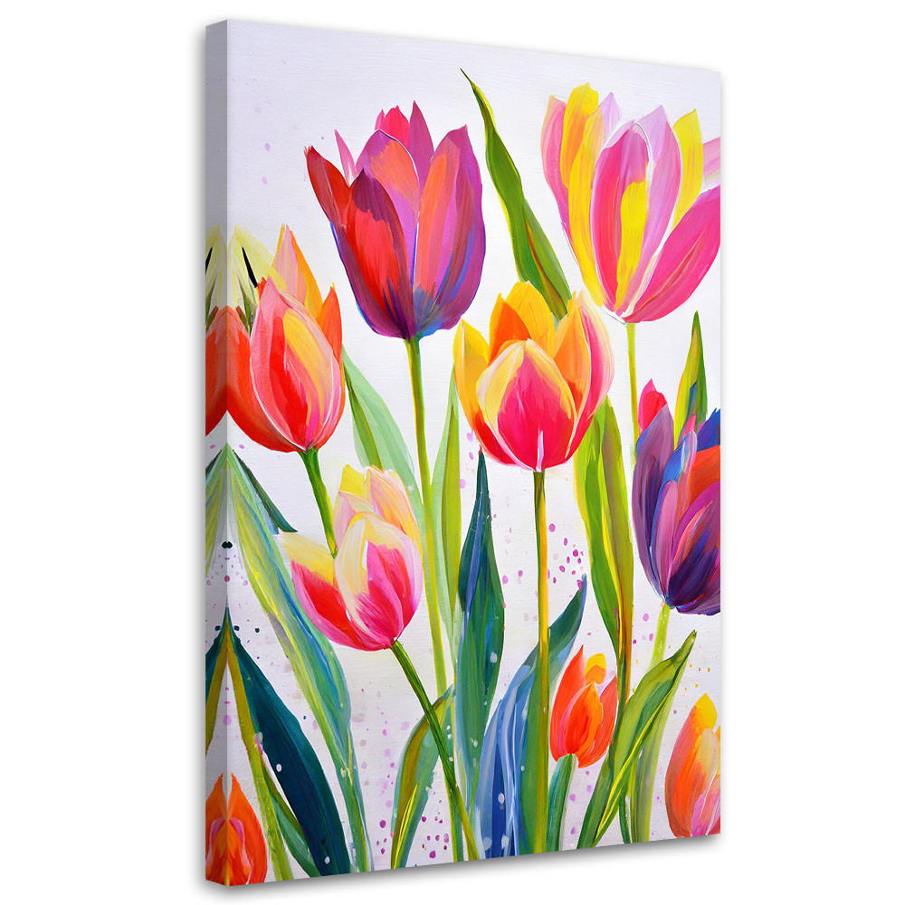 Feeby Obraz nowoczesny, Tulipany Akwarela Kolorowe 40x60