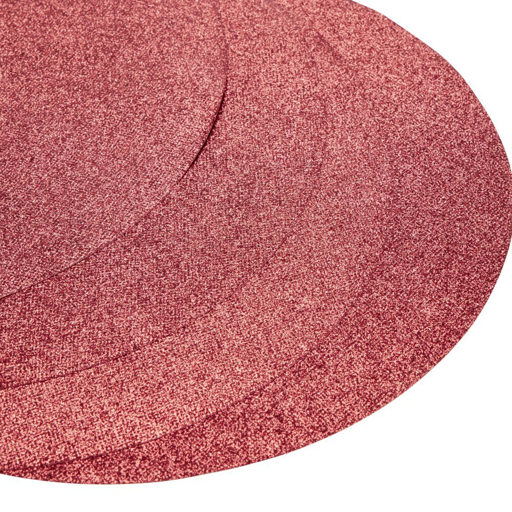Sous-assiette plastique réutilisable x4 rouge métallisé Ø34cm