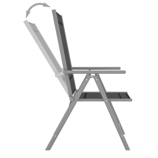 NNEVL Folding Garden Chairs 6 pcs Textilene Black