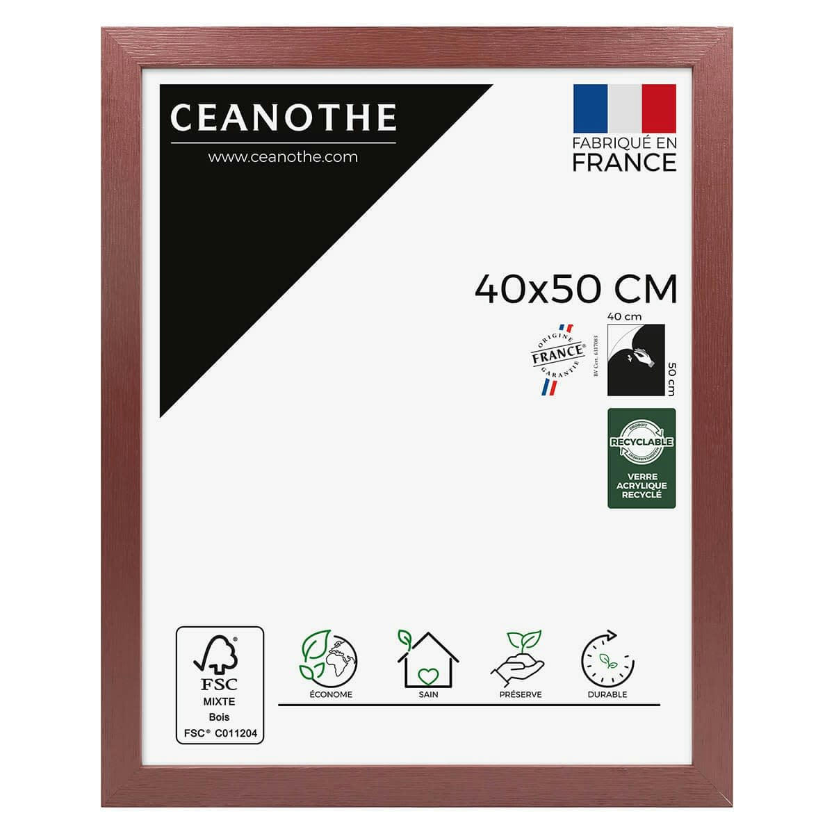 TUTTI FRUTTI - Cadre photo bois reconstitué Terracotta 40x50 cm