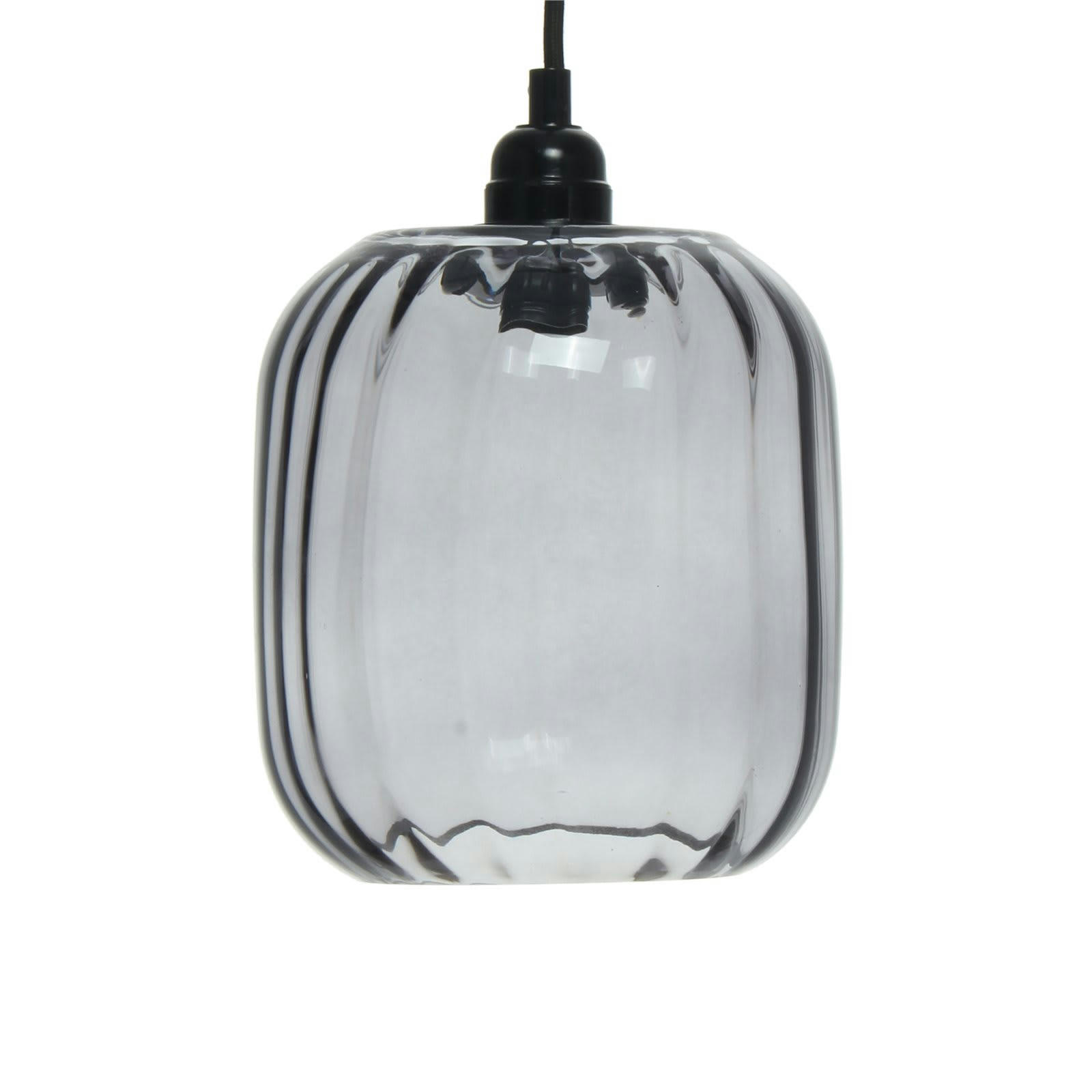 LORIA 125 - Suspension Verre Gris 18x18x27,5 cm