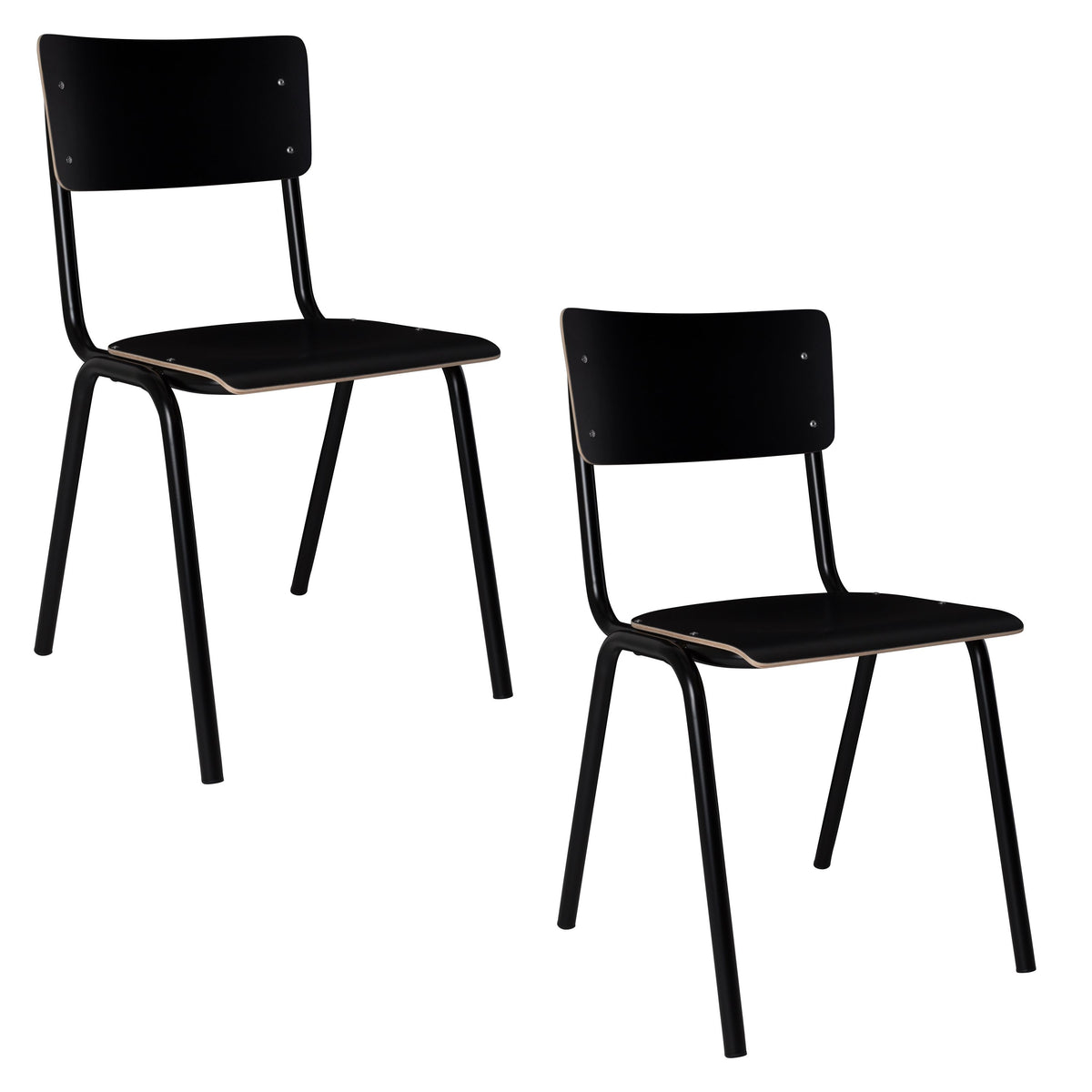 Zuiver Back To School Eetkamerstoelen HPL Zwart - Set van 4