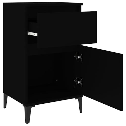 NNEVL Bedside Cabinets 2 pcs Black 40x35x70 cm