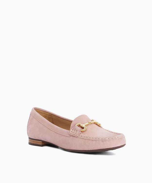 Glenniee Blush - Suede Snaffle Trim Loafers