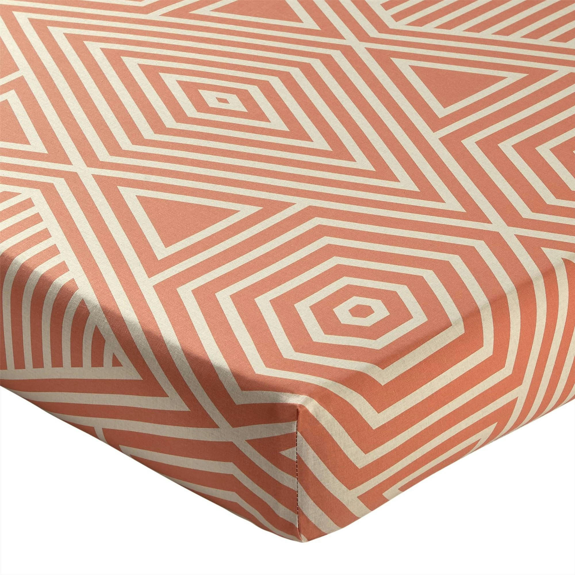 THEO - Drap-housse 140x190x28 orange poterie en coton