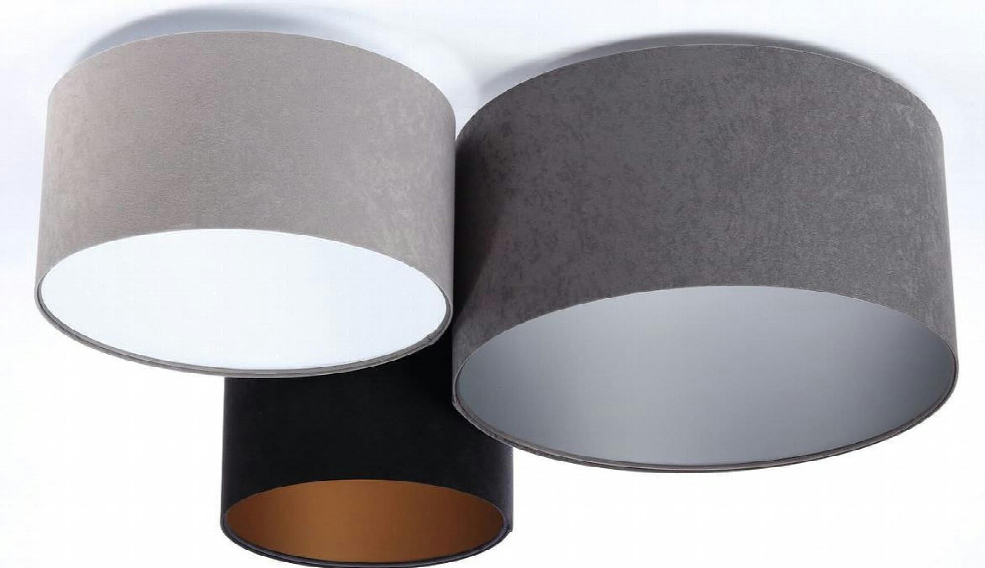 TRIO - Plafonnier Tissu Gris