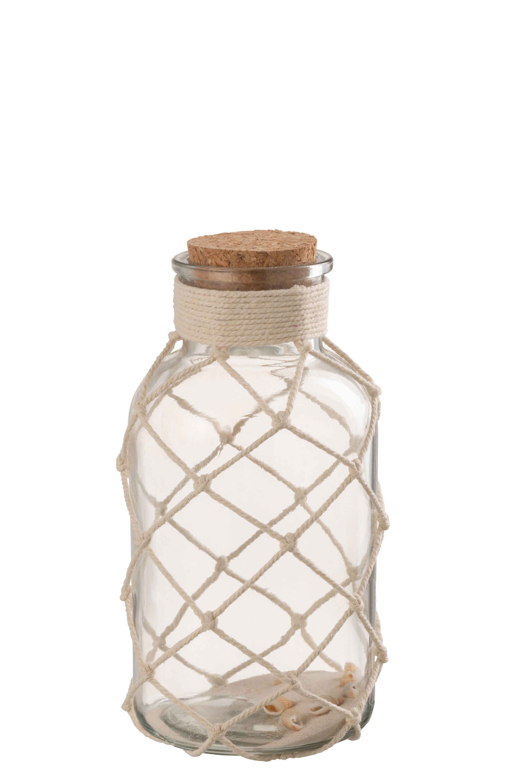 J-Line decoratie Vaas Sand Schelpen - glas - transparant - l