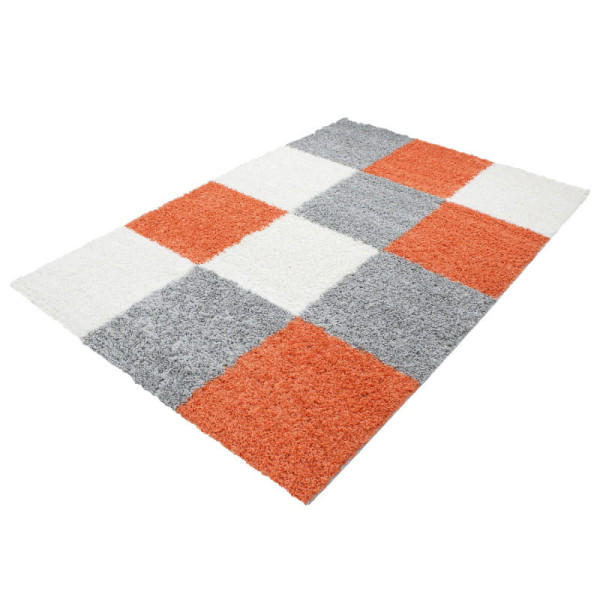 Dywan Shaggy Life pomarańczowo-szary 120 cm x 170 cm
