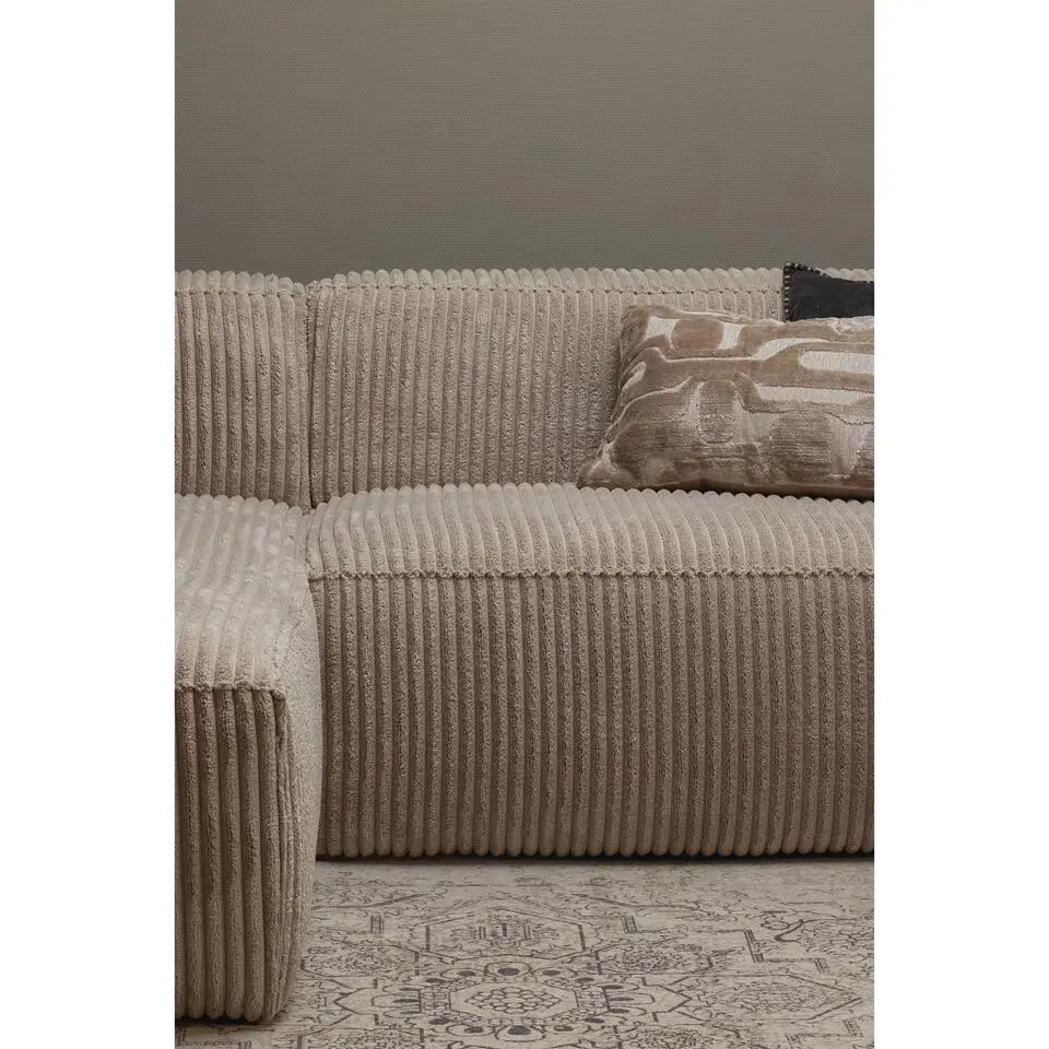 WOOOD Bean Chaise Longue Bank Links - Ribstof - Travertin - 73x254x178