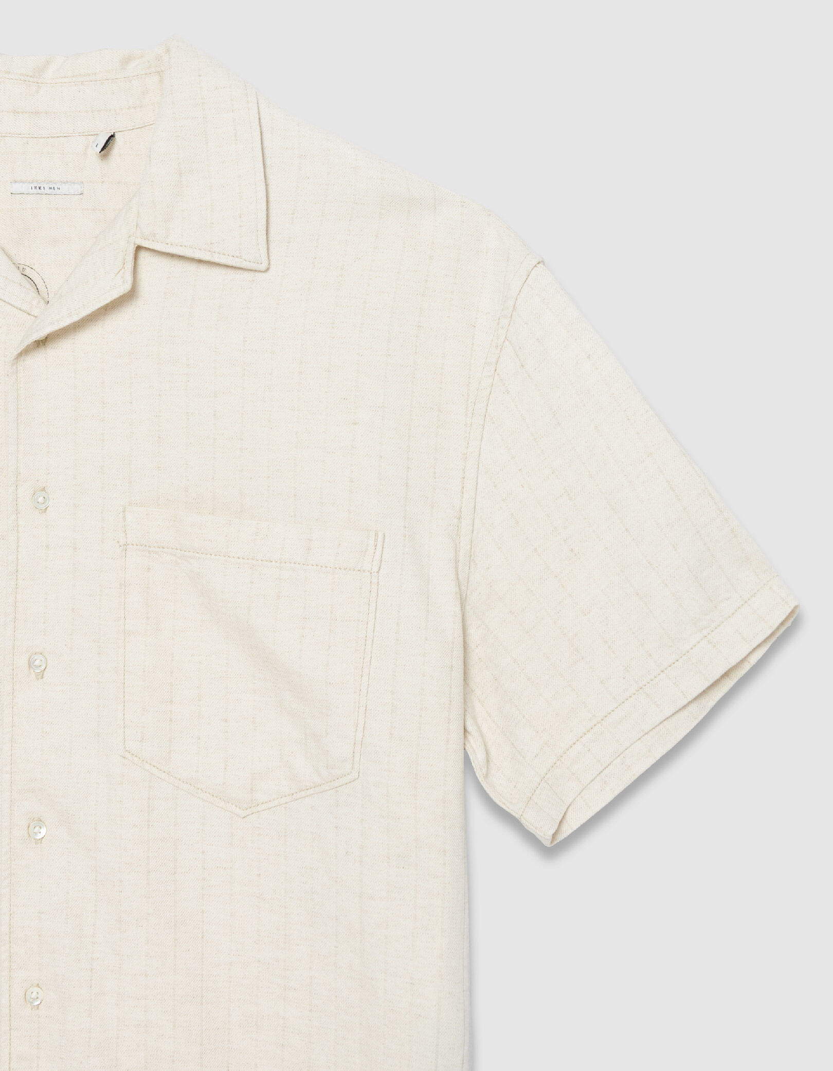 Chemise loose en jean écru motif rayures Homme