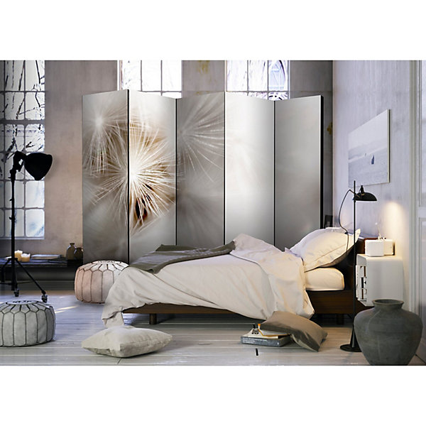Paravent Subtilité II : élégance et Design en 5 Volets 225 x 172 cm Blanc