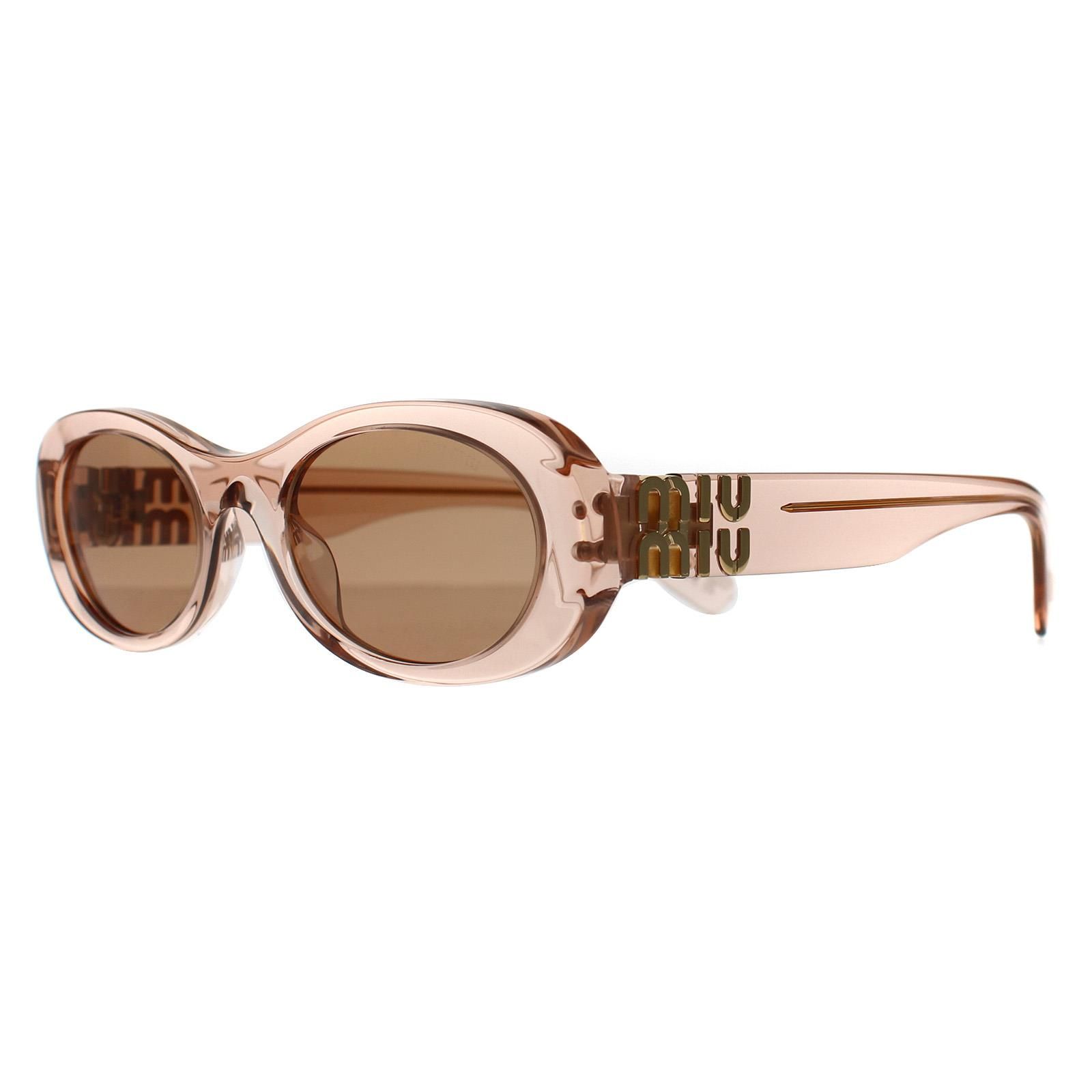 Miu Miu Oval Noisette Transparent Pink Brown MU06ZS