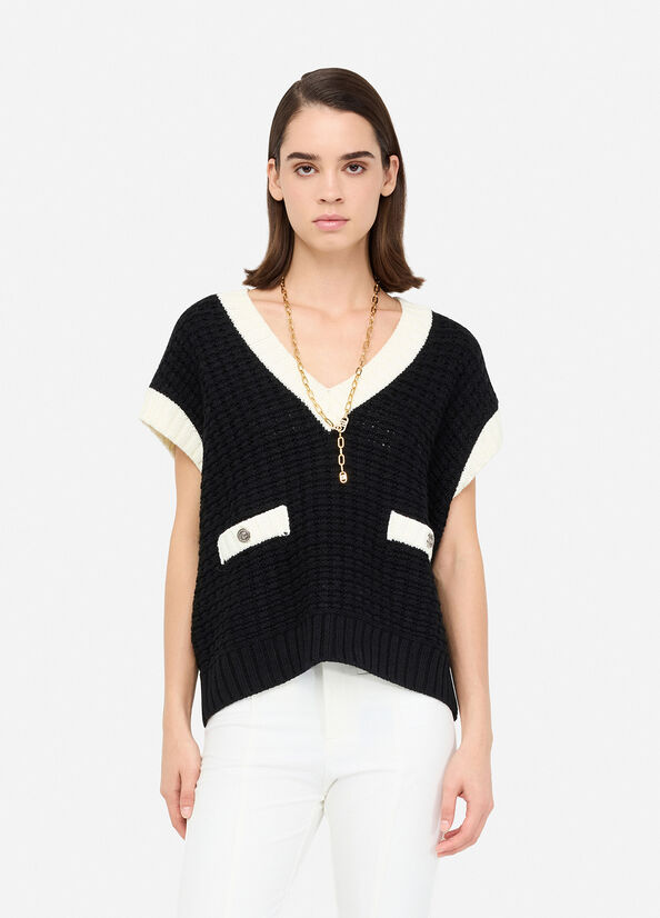 Gilet in maglia di lana e cotone
