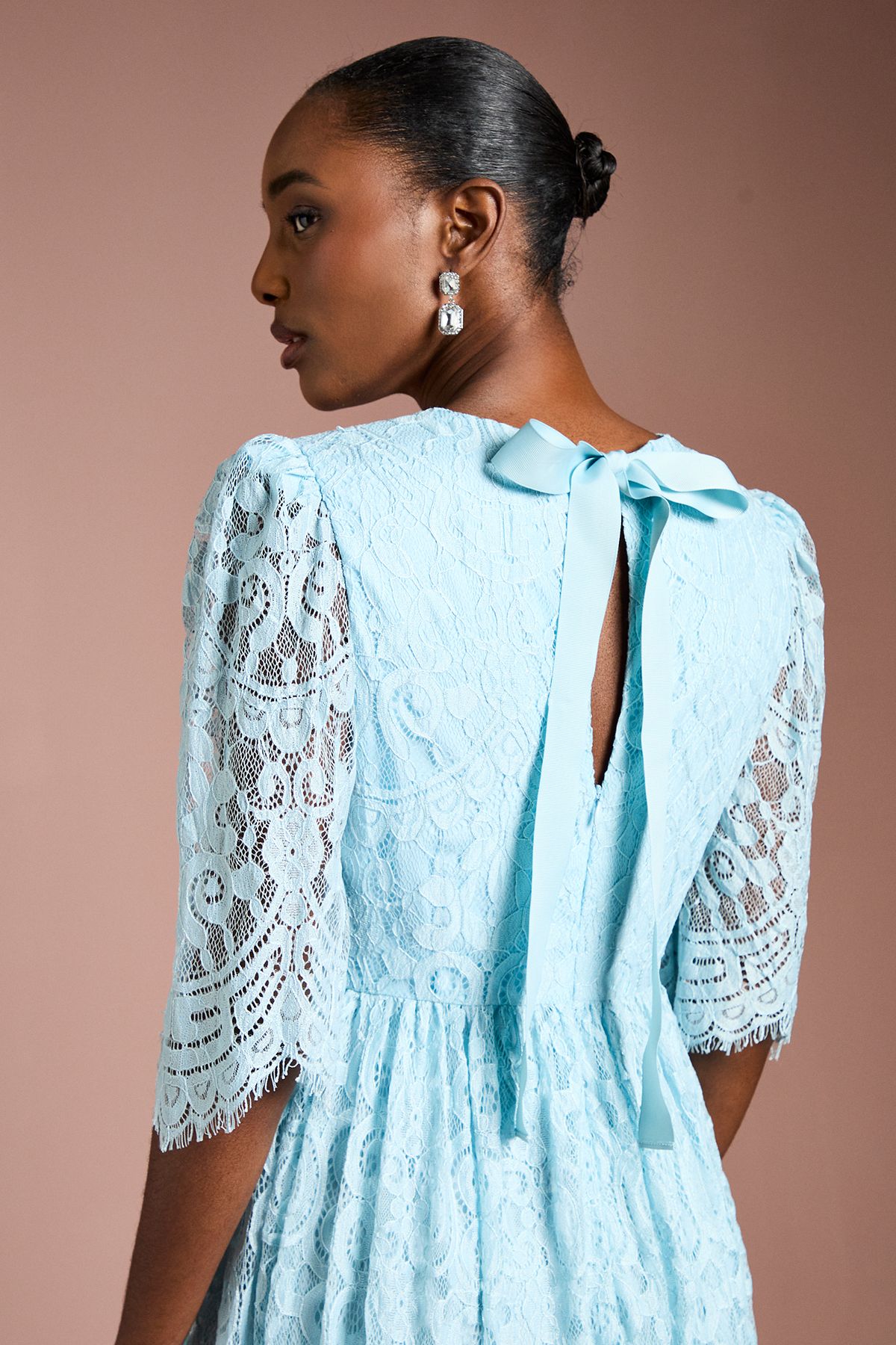 Coast Lace Short Sleeve Midi Dress