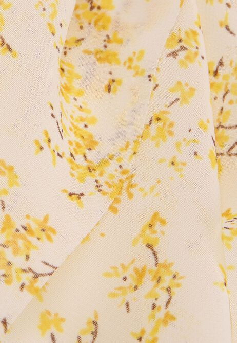 Womens Yellow Floral Scrunchie & Tie