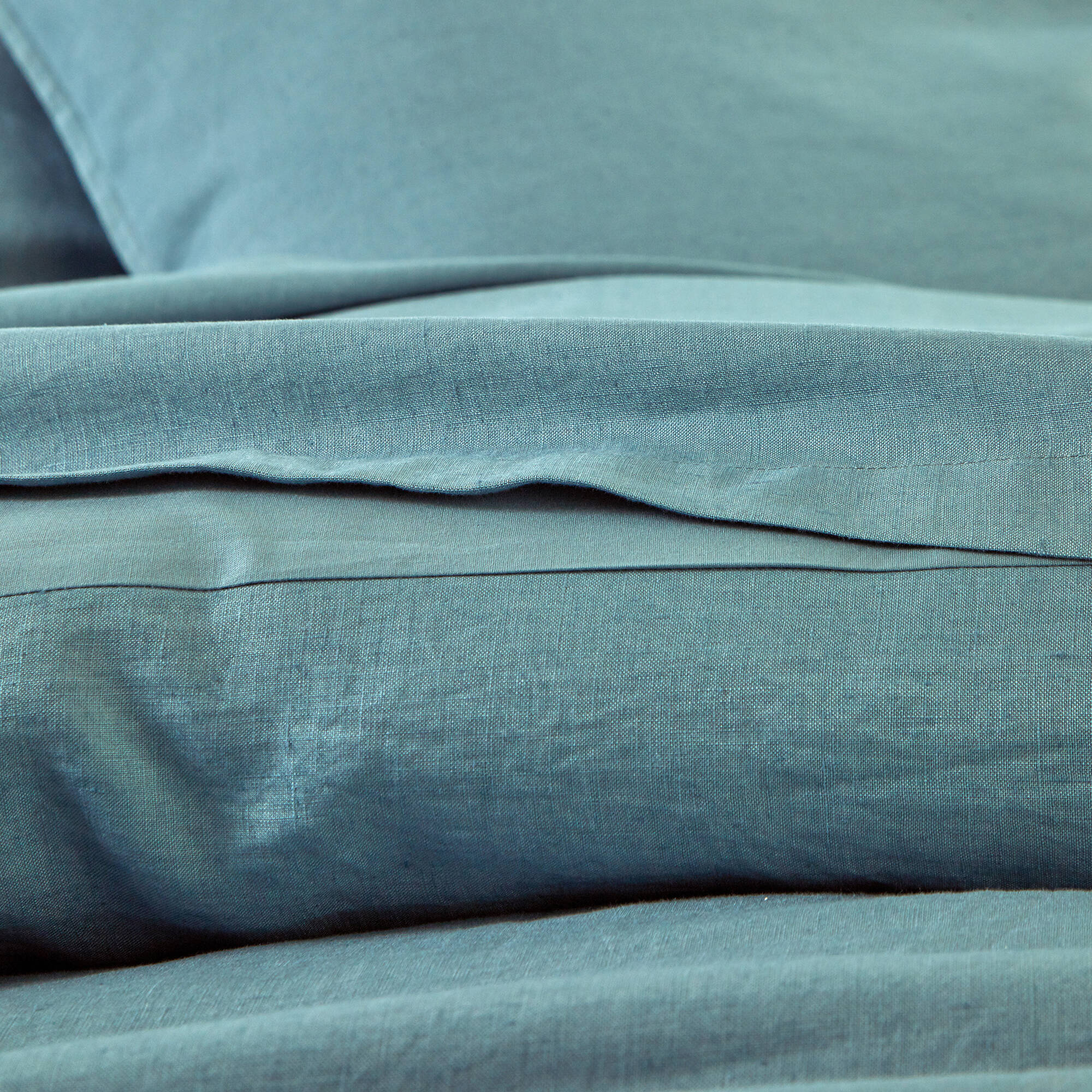 Linge de lit uni biface lin lavé / coton lavé
