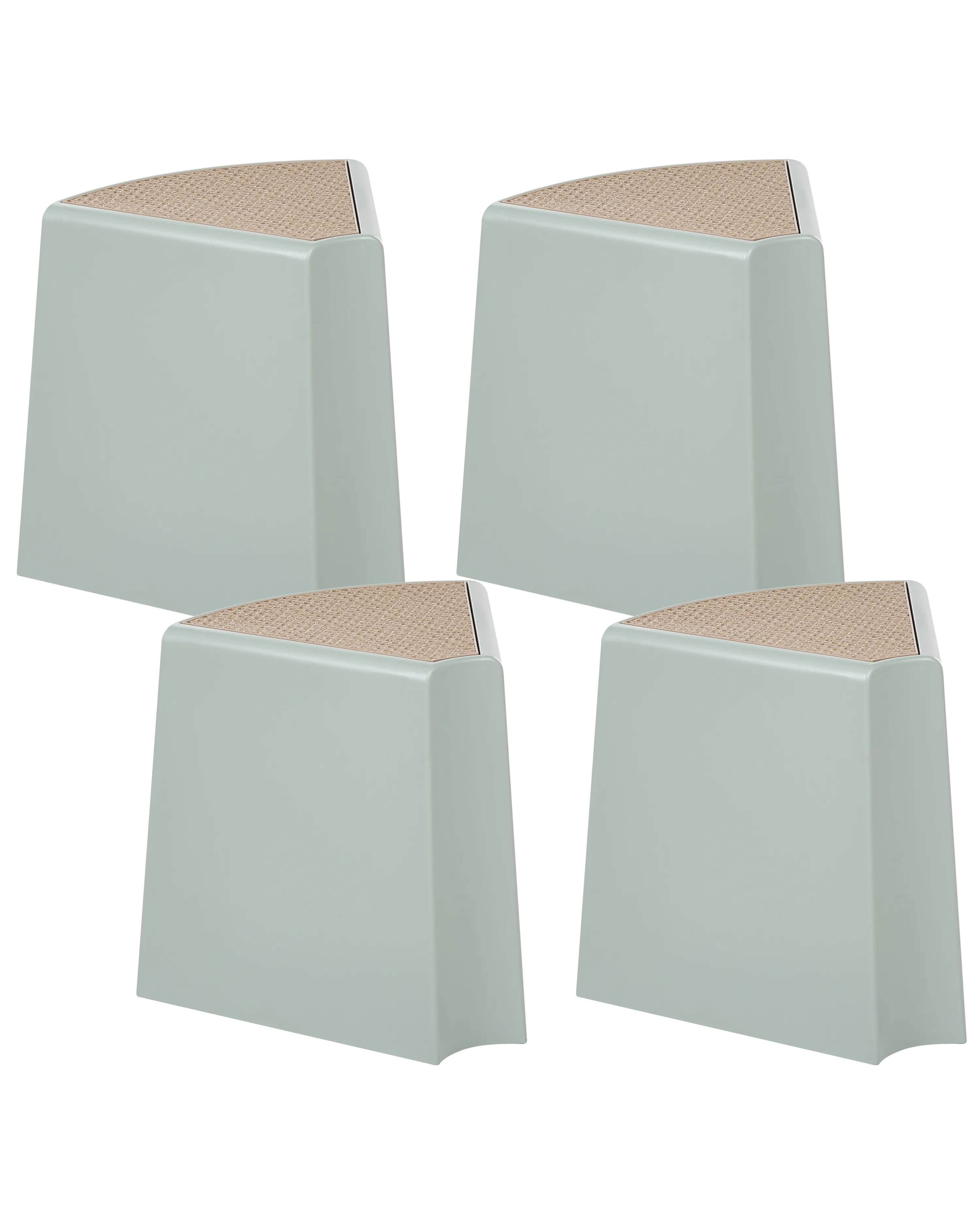 Set of 4 Garden Stools EVROS Mint Green