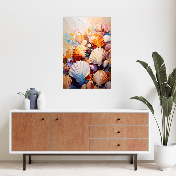 Naklejka samoprzylepna Feeby Kolorowe Muszle na plaży 20x30
