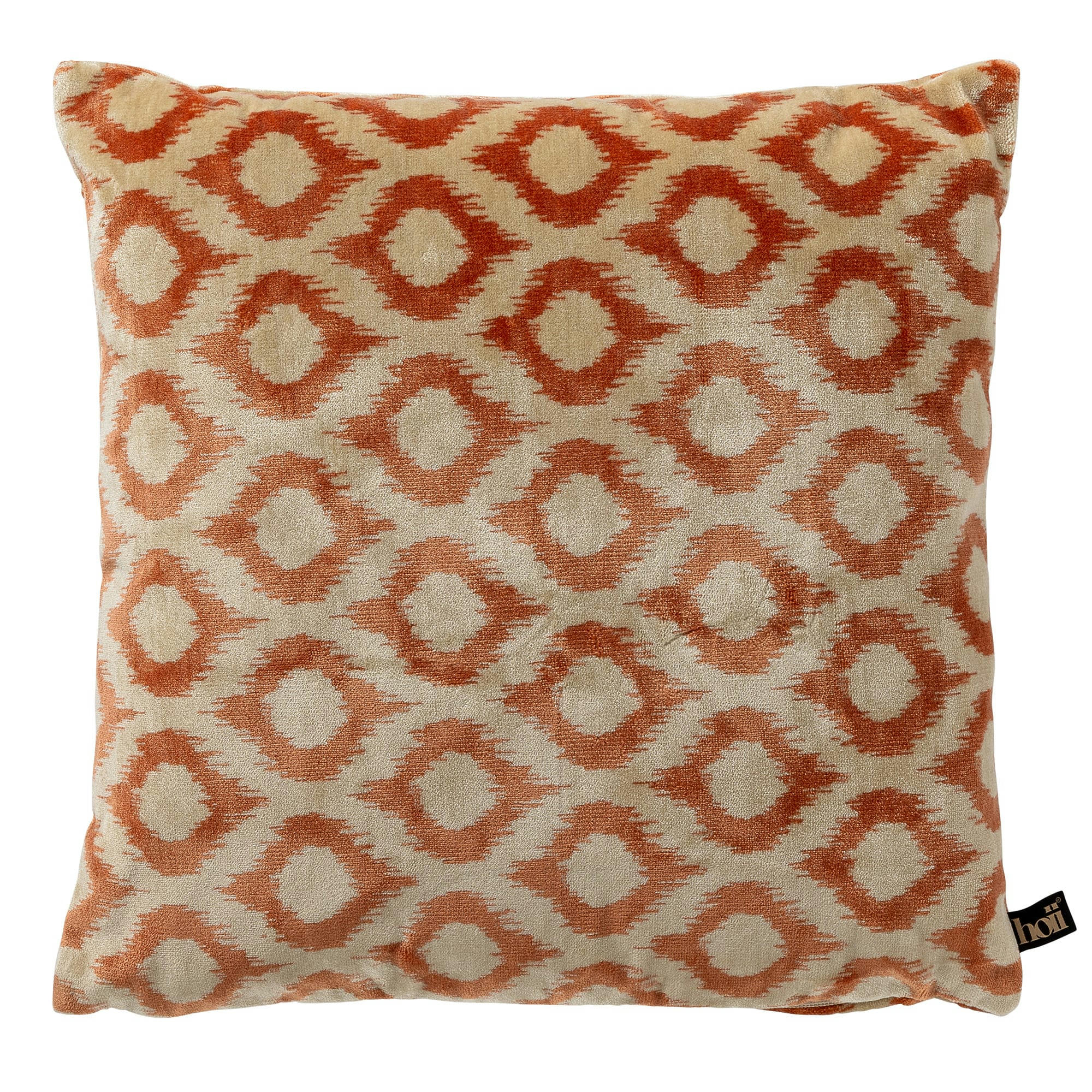 Leonardo - Coussin orange en velours 45x45 cm avec motif