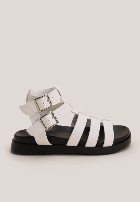 Older Girls White Gladiator Sandals