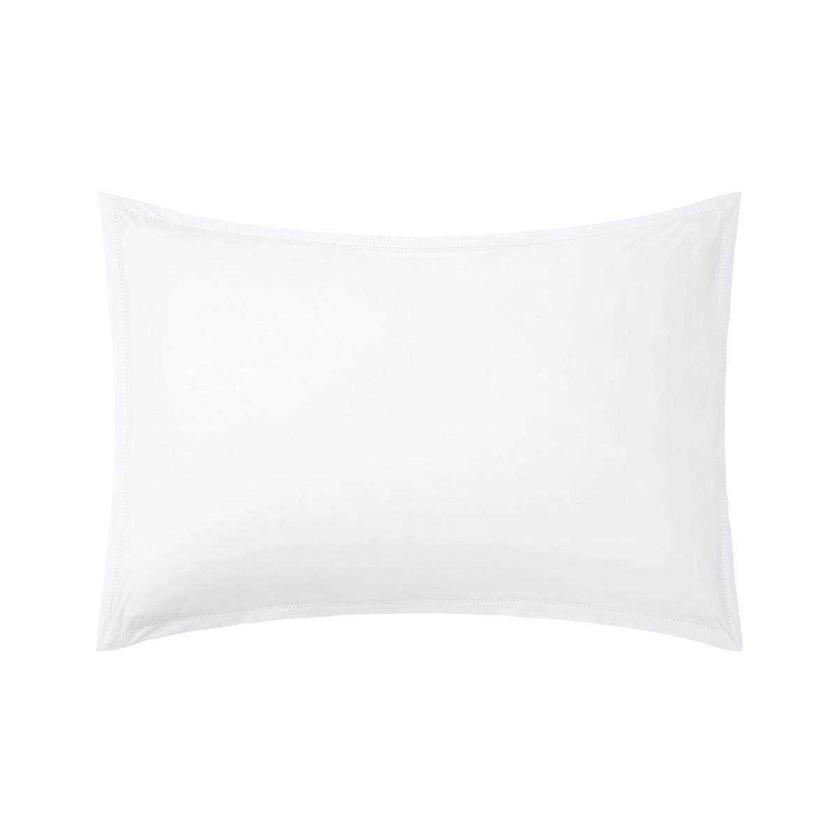 ALCOVE - Taie d'oreiller en percale de coton blanc 50 x 75 cm