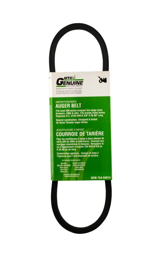 Certified Snowblower RePlacement  Auger Belt, 3/8 x 26.68-in
