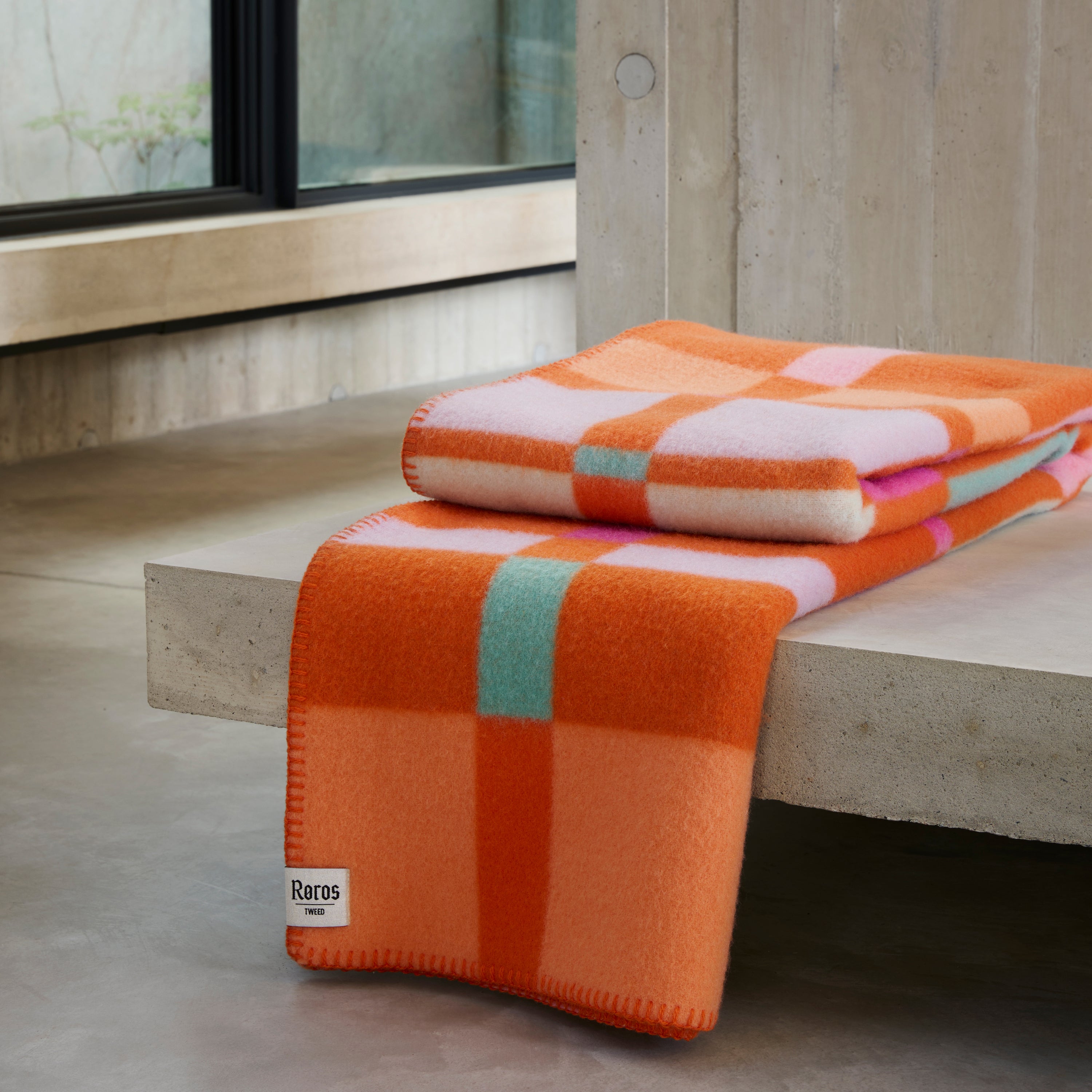 Røros Tweed City Plaid 67 x 100 cm - Oranje