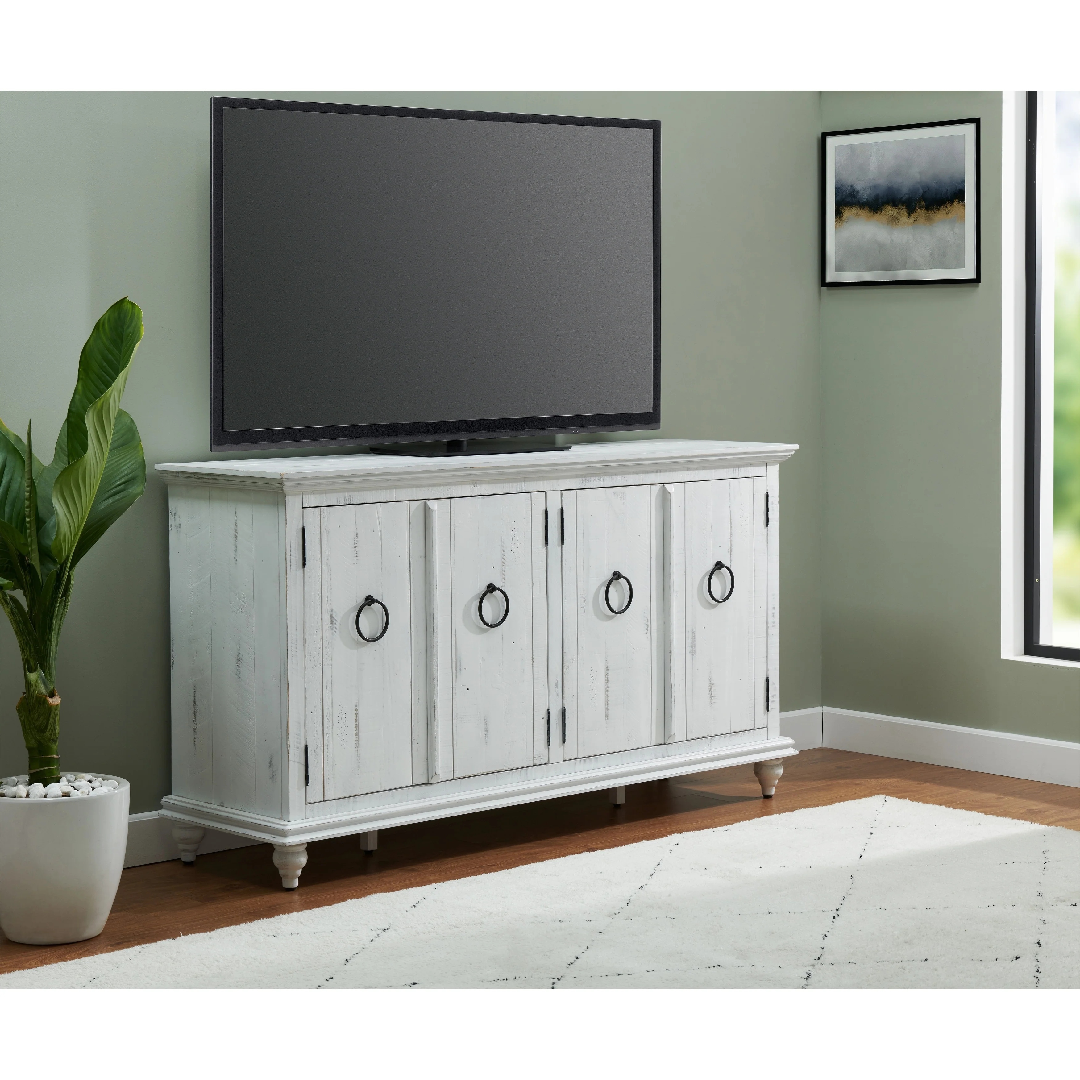 Garden District Solid Wood 65 TV Stand Console