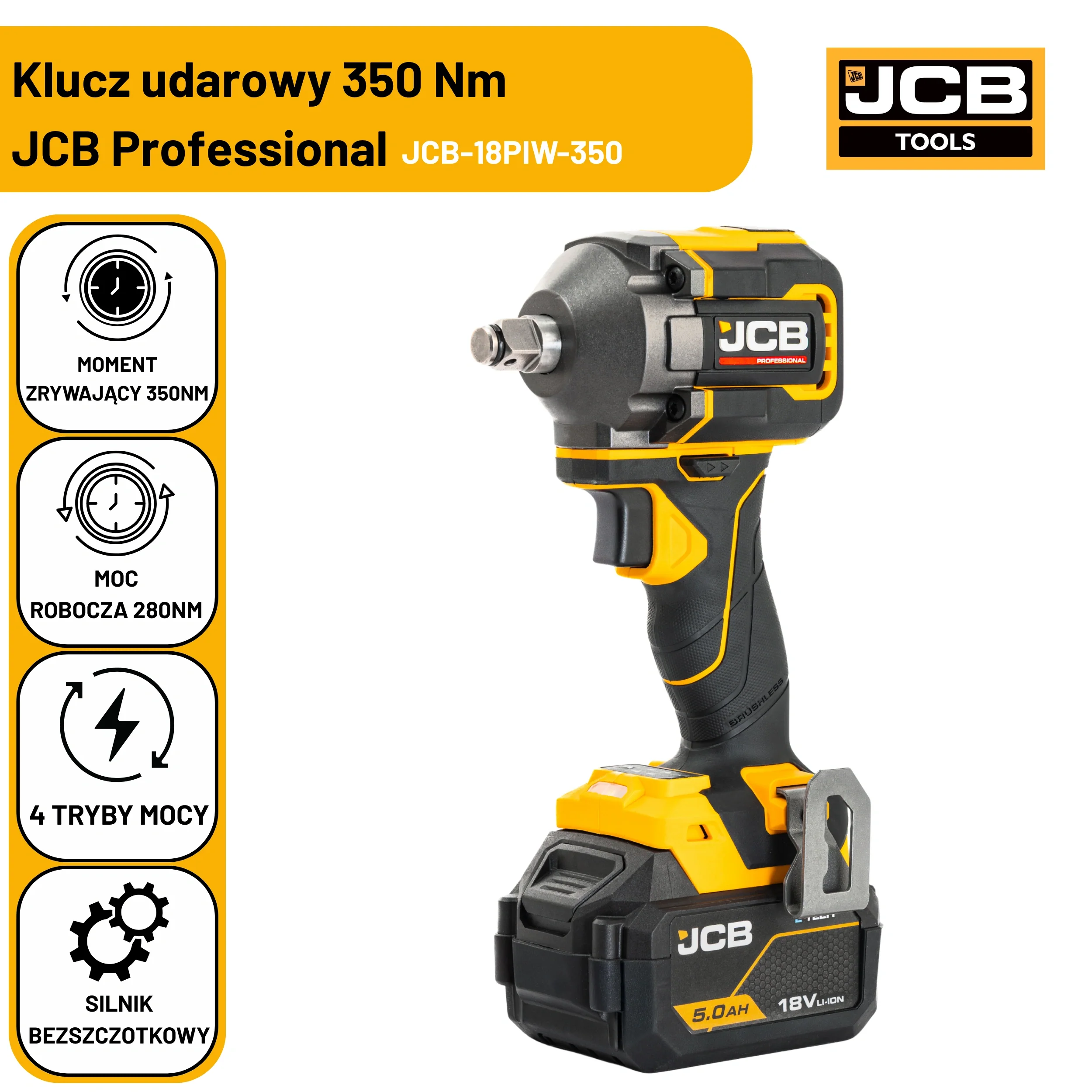 JCB Professional 18V Klucz udarowy 1/2