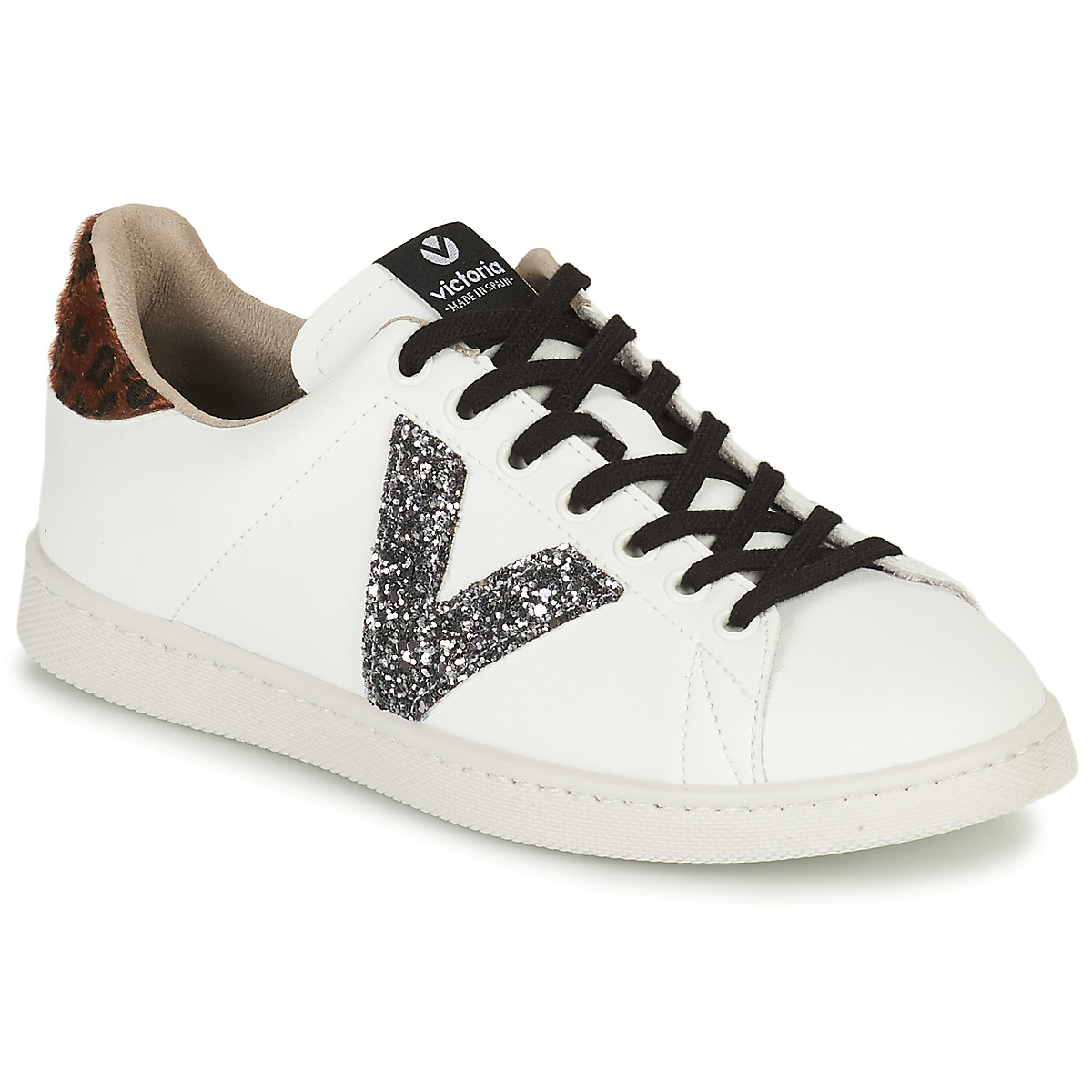 Victoria - TENIS EFECTO PIEL GLITTER - White / Silver