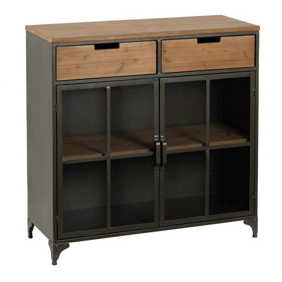 - Buffet en métal et bois de manguier