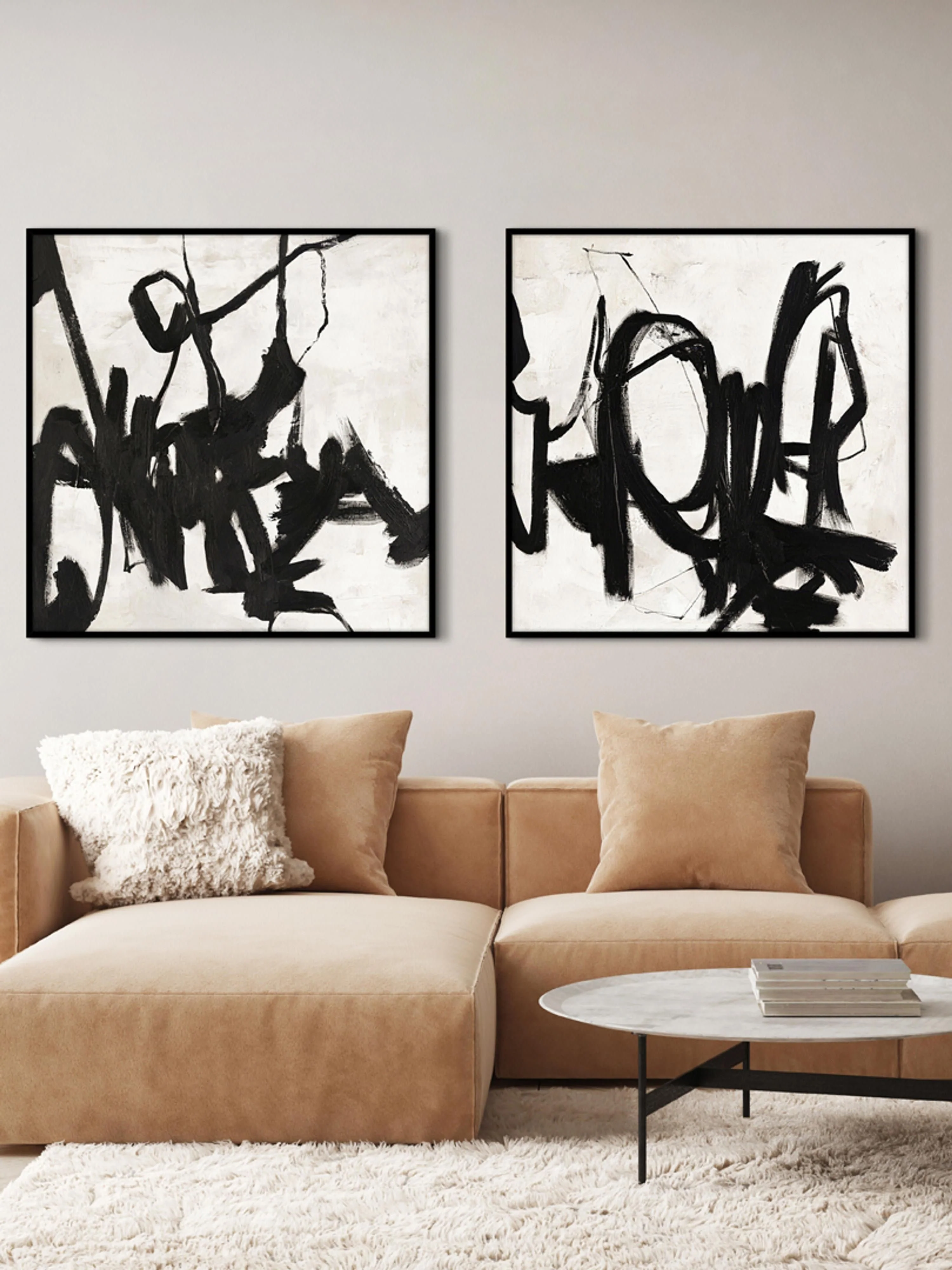 Handgemaltes, gerahmtes Leinwandbild Playblack