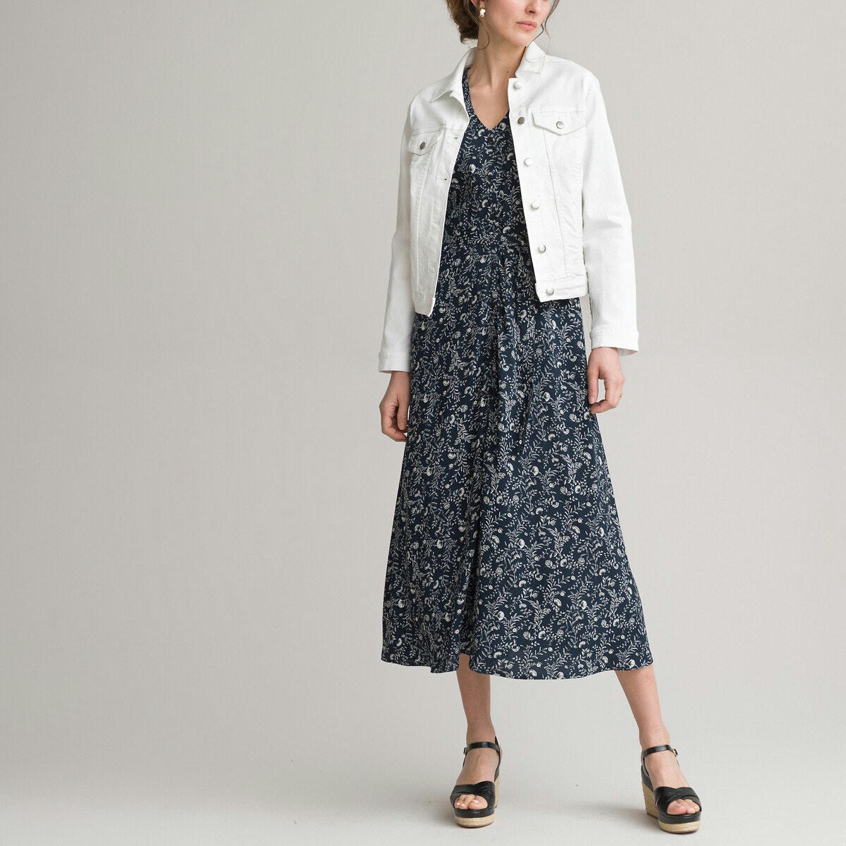 Veste courte, en denim, coupe cintrée