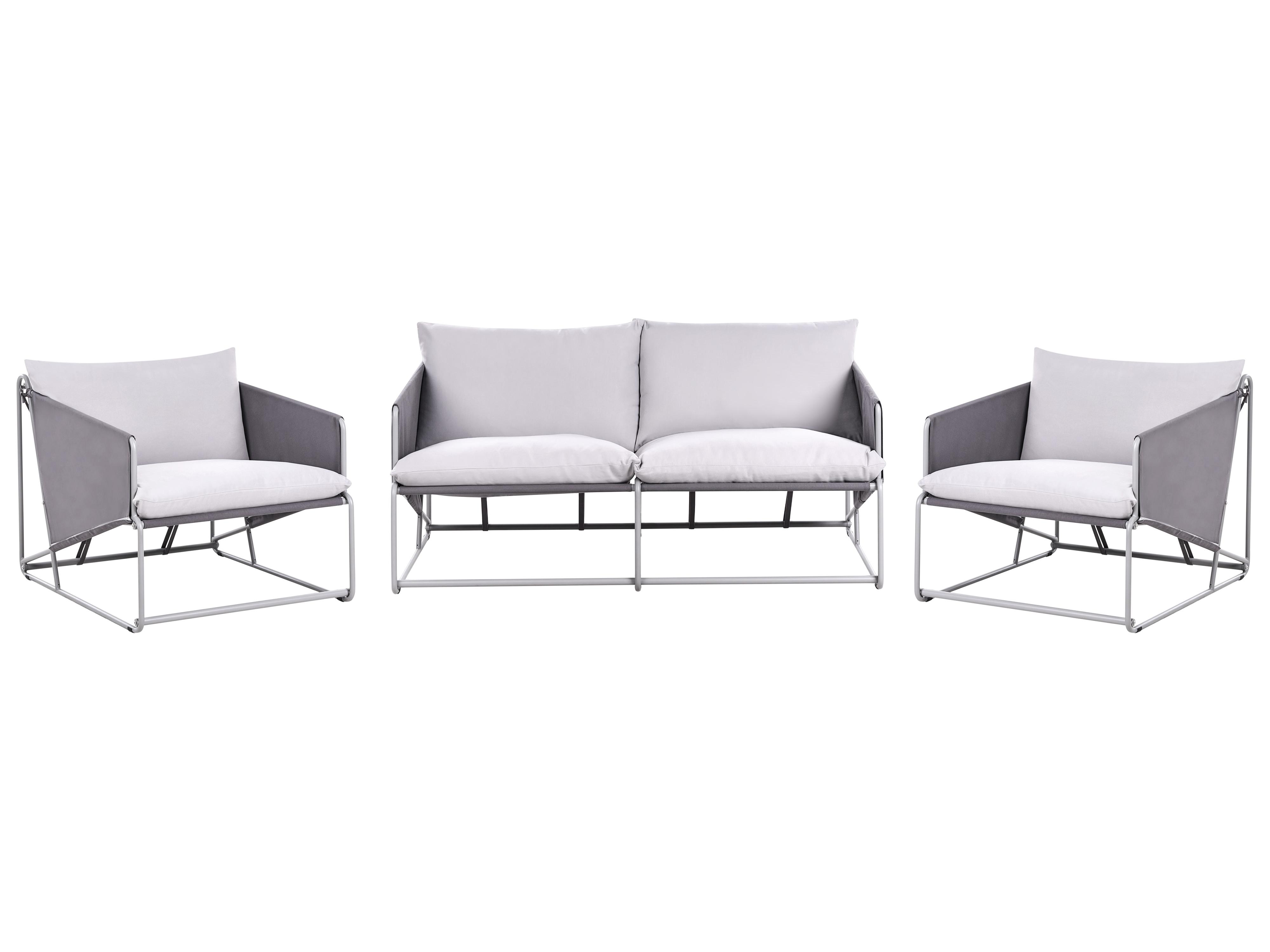 Garden Sofa Set 4 Seater PONTE Metal Grey