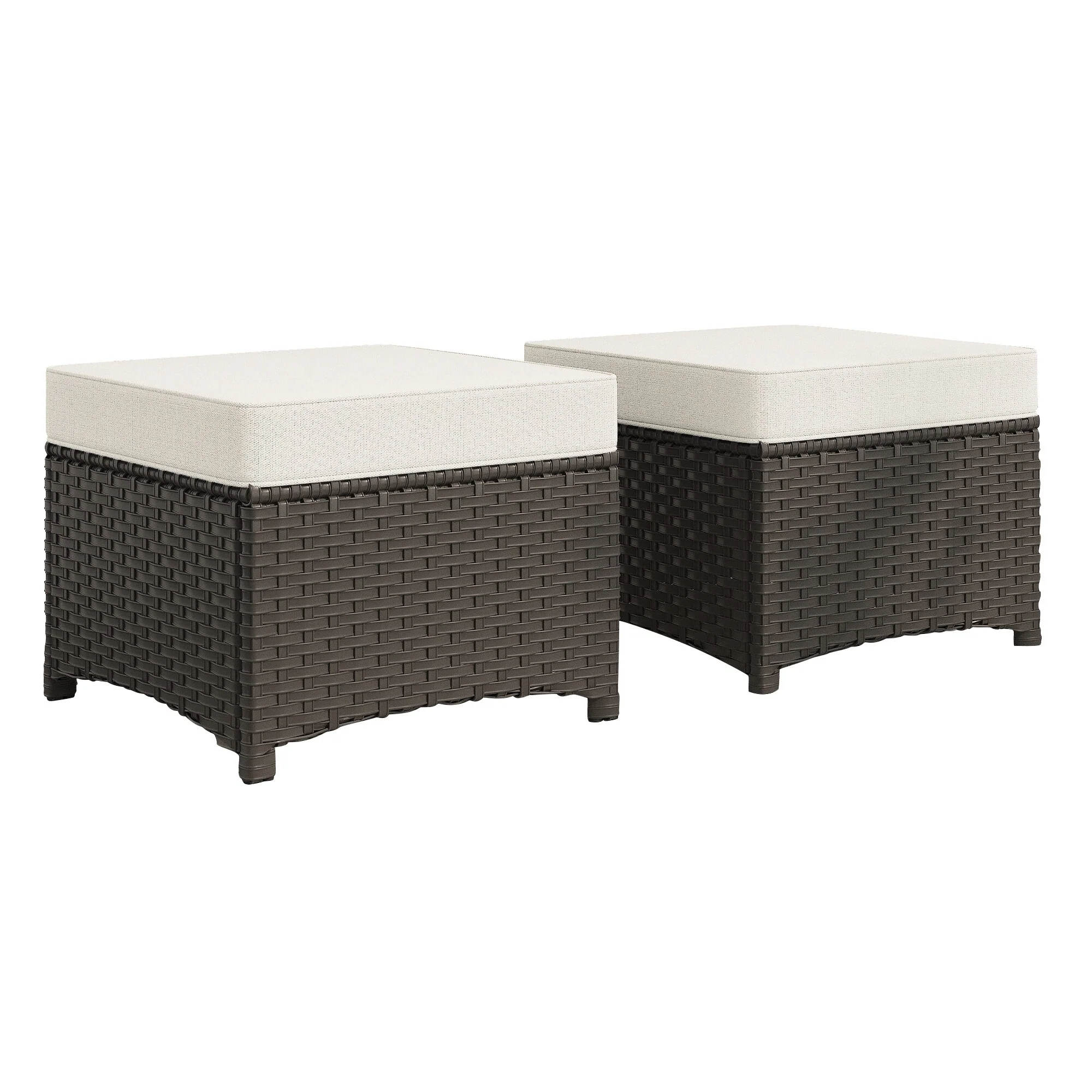 GAZEBEST Wicker Outdoor Patio Ottoman (Set of 2)