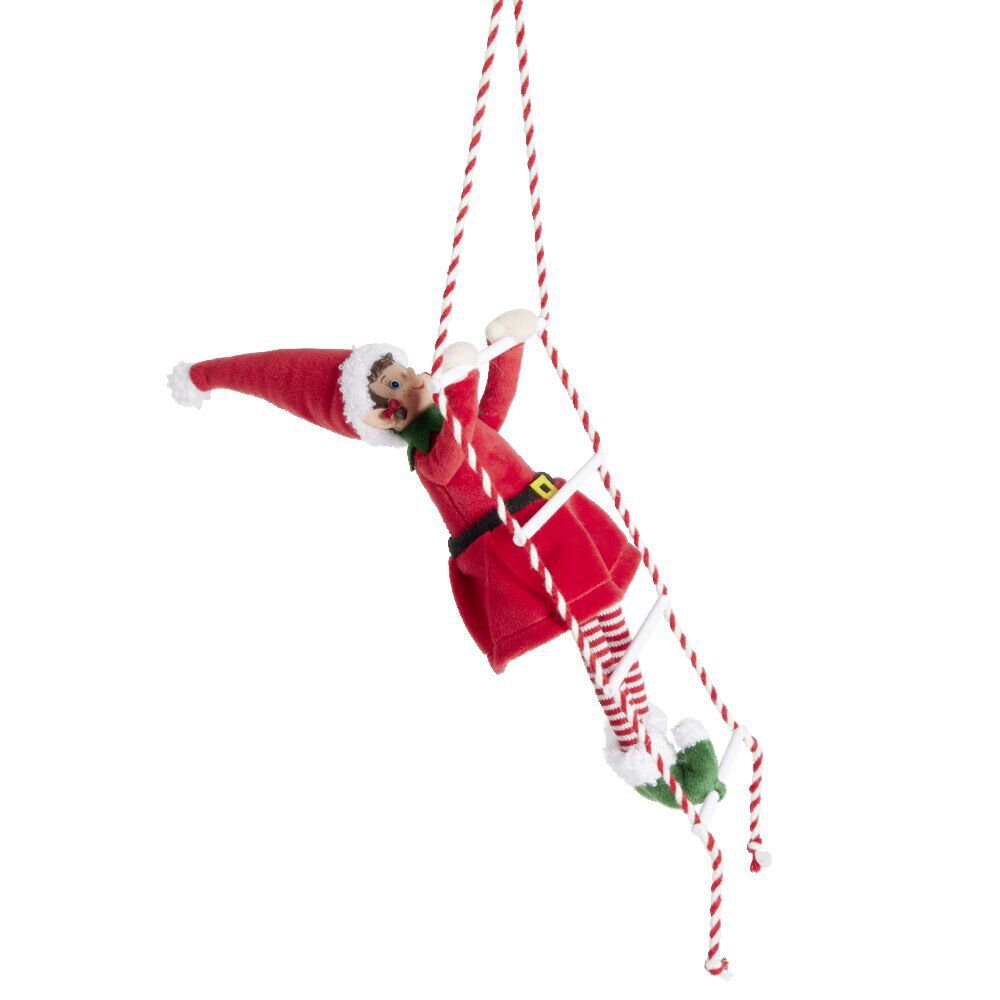 Lutin farceur fille grimpeur échelle H40cm