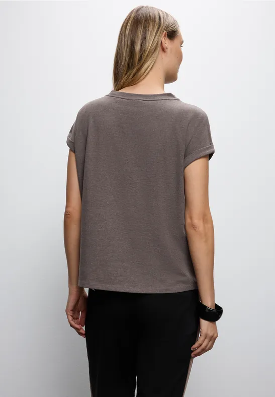 T-Shirt mit Bouclé Wording