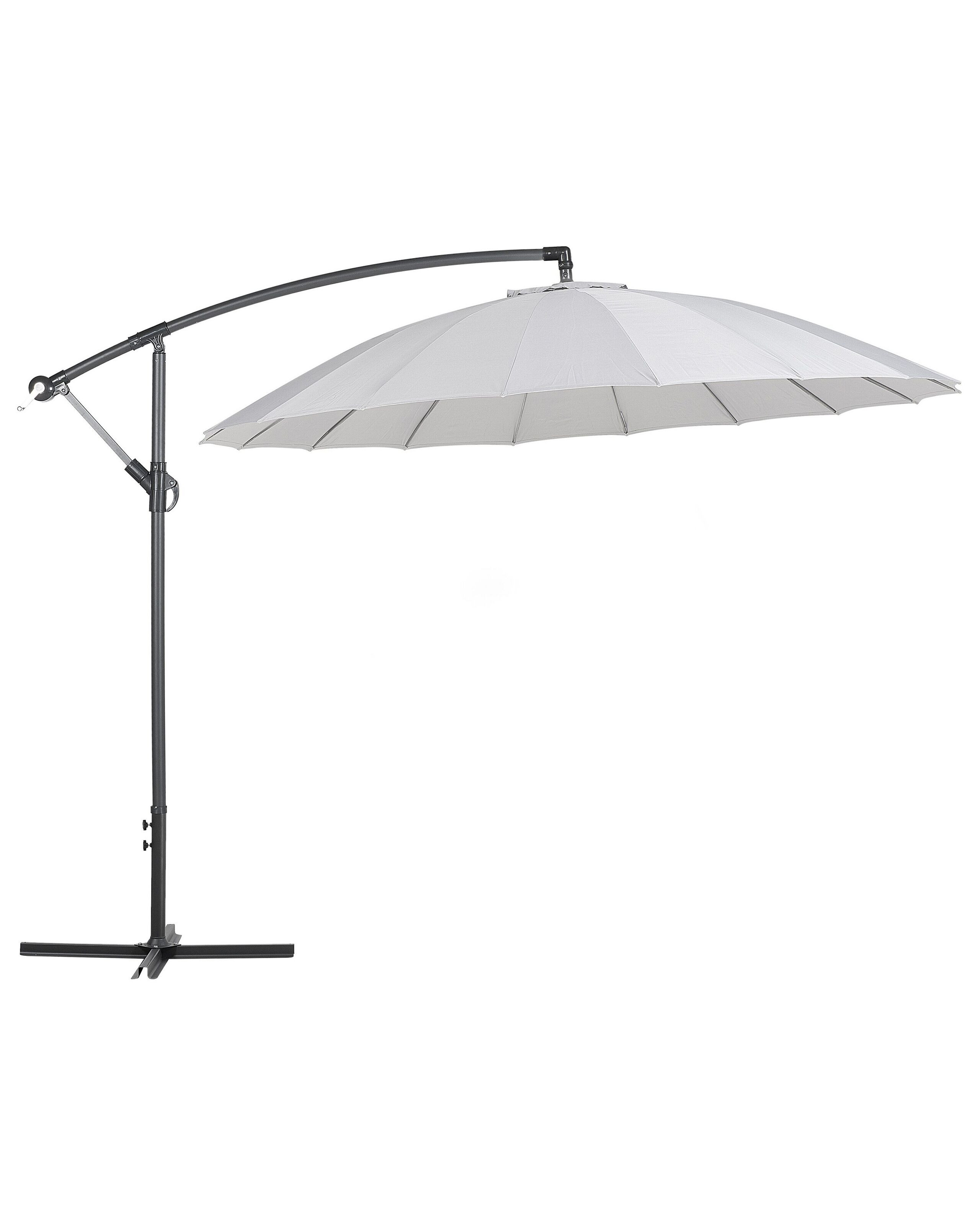 Parasol ogrodowy na wysięgniku jasnoszary