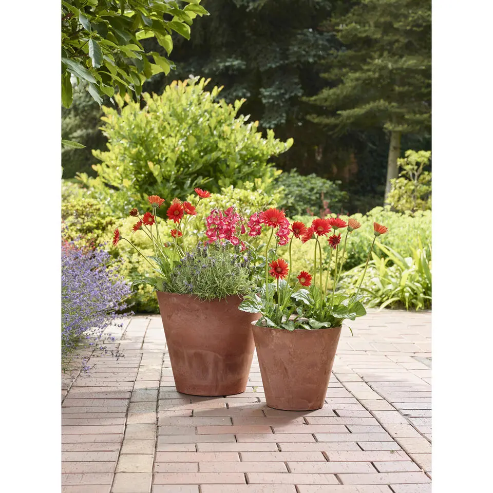Artstone Bloempot Claire - bruin - 43x39 cm - met drainagesysteem