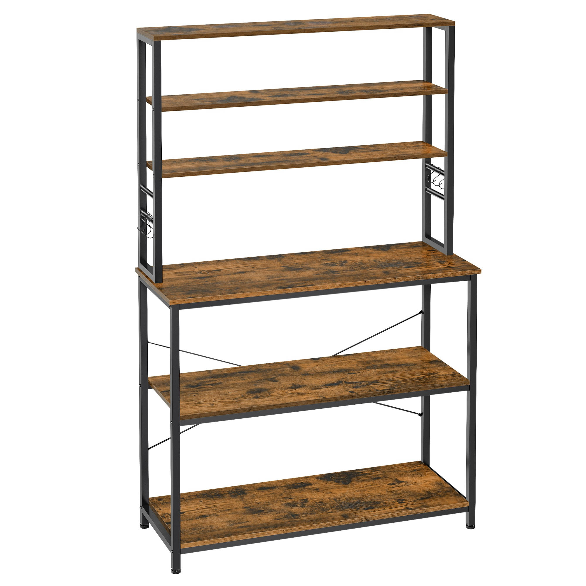 - Étagère de cuisine style industriel effet bois marron rustique