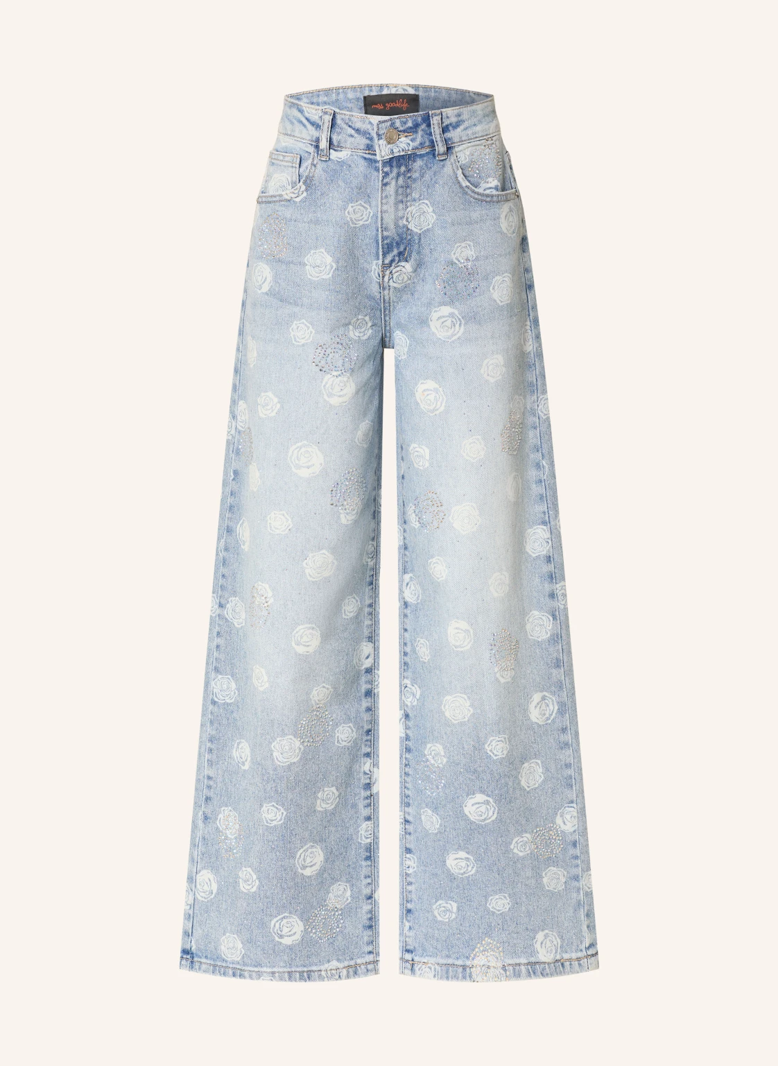 miss goodlife Flared Jeans mit Schmucksteinen