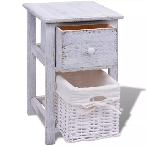 NNEVL Bedside Cabinets 2 pcs Wood White